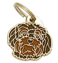 Bolonka marrom <br> (placa de identificação para cães, Gravado incluído)